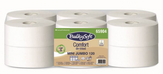 Toilettenpapier Mini Jumbo BulkySoft Comfort, Recycling de-inked 2-lagig, weiss