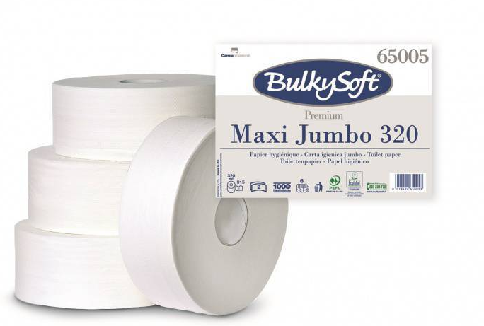 Toilettenpapier Maxi Jumbo BulkySoft, 100% Zellstoff, 2-lagig weiss