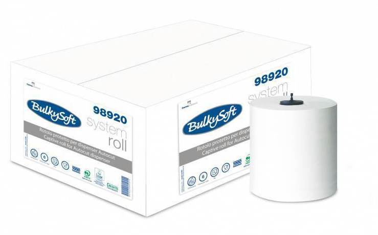 Papierhandtuchrolle BulkySoft, 100% Zellstoff 2-lagig, weiss