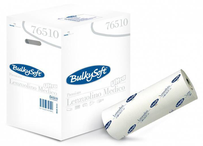 Ärzterollen BulkySoft Premium, 100% Zellstoff, 2-lagig, weiss 185 Blatt à 38 cm, 60 cm breit