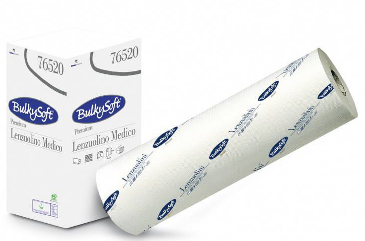 Ärzterollen BulkySoft Premium, 100% Zellstoff, 2-lagig, weiss, 210 Blatt à 38 cm, 60 cm breit