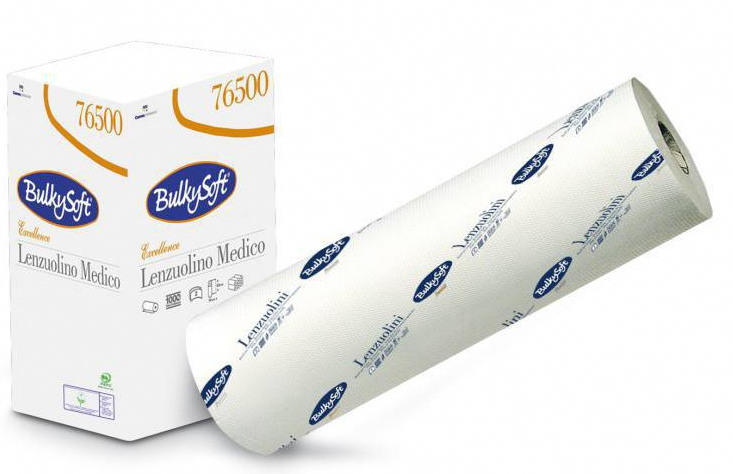 Ärzterollen BulkySoft Excellence, 100% Zellstoff, 2-lagig, weiss, 185 Blatt à 38 cm, 60 cm breit