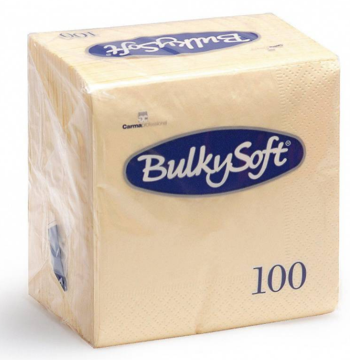 BulkySoft Table Top Servietten 100% Zellstoff, 2-lagig, 1/4-Falz, champagner
