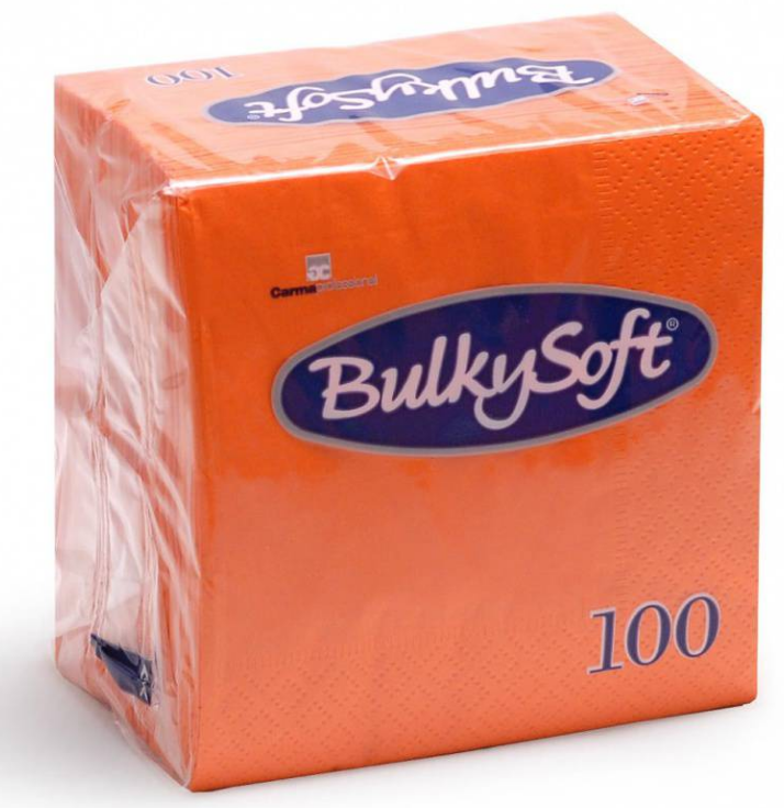 BulkySoft Table Top Servietten 100% Zellstoff, 2-lagig, 1/4-Falz, orange