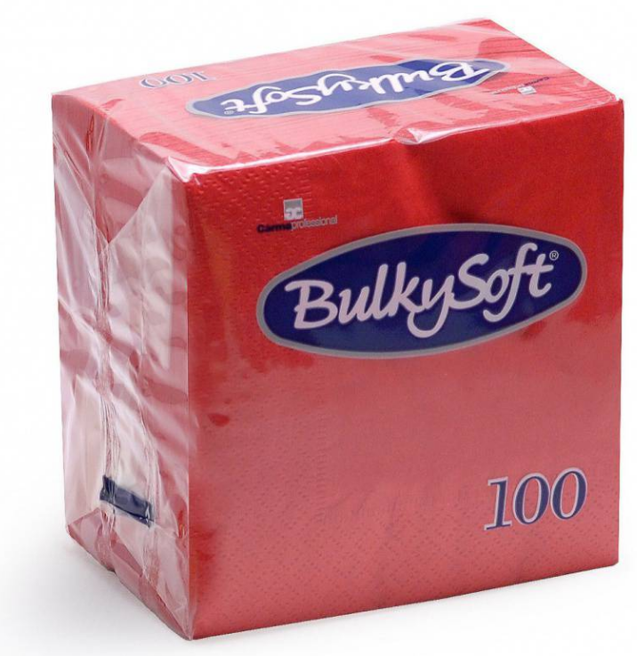 BulkySoft Table Top Servietten 100% Zellstoff, 2-lagig, 1/4-Falz, rot