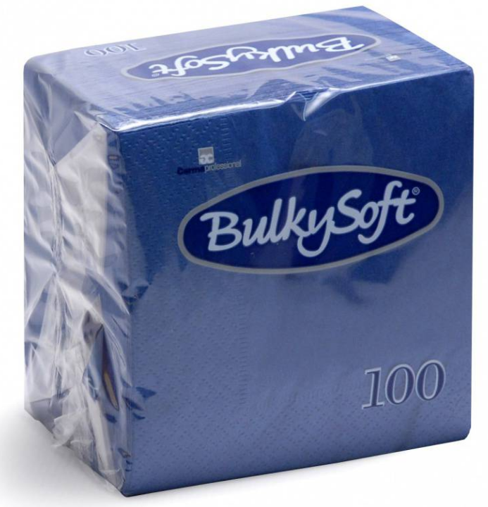 BulkySoft Table Top Servietten 100% Zellstoff, 2-lagig, 1/4-Falz, blau
