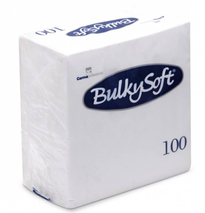 BulkySoft Table Top Servietten 100% Zellstoff, 2-lagig, weiss