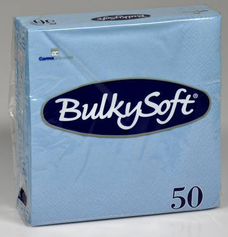 BulkySoft Table Top Servietten 100% Zellstoff, 2-lagig, hellblau