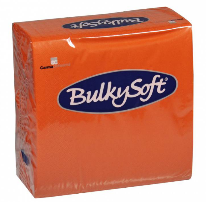 BulkySoft Table Top Servietten 100% Zellstoff, 3-lagig, 1/4-Falz, orange