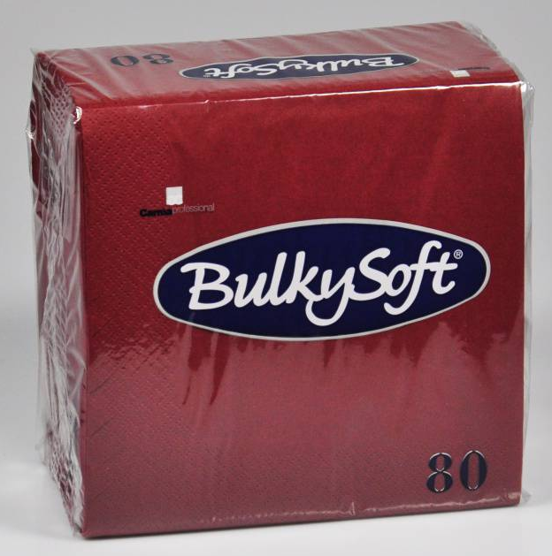 BulkySoft Table Top Servietten 100% Zellstoff, 3-lagig, 1/4-Falz, bordeaux