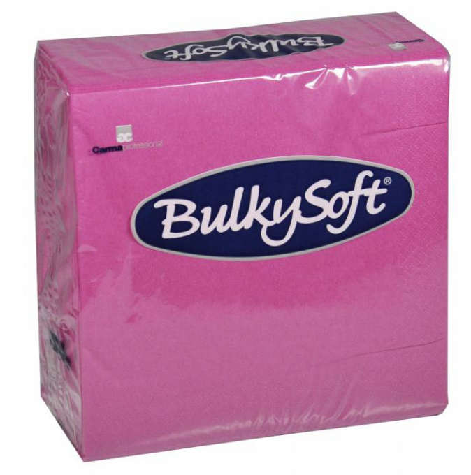 BulkySoft Table Top Servietten 100% Zellstoff, 3-lagig, 1/4-Falz, fuchsia