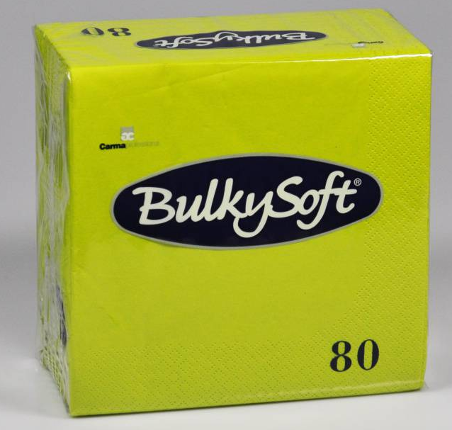 BulkySoft Table Top Servietten 100% Zellstoff, 3-lagig, 1/4-Falz, kiwi