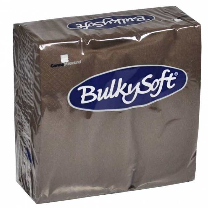 BulkySoft Table Top Servietten 100% Zellstoff, 3-lagig, 1/4-Falz, braun