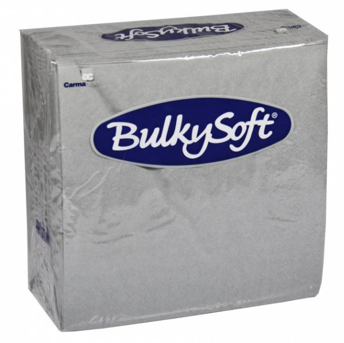 BulkySoft Table Top Servietten 100% Zellstoff, 3-lagig, 1/4-Falz, grau