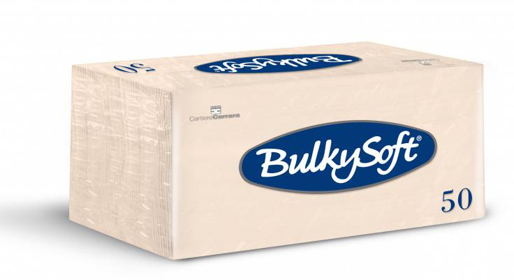 BulkySoft Table Top Servietten 100% Zellstoff, 2-lagig, 1/8-Falz, champagner