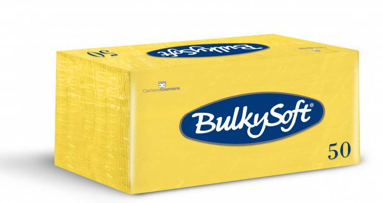 BulkySoft Table Top Servietten 100% Zellstoff, 2-lagig, 1/8-Falz, gelb