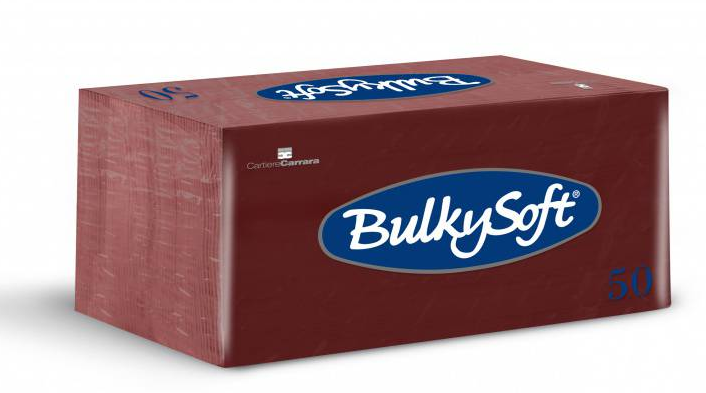 BulkySoft Table Top Servietten 100% Zellstoff, 2-lagig, 1/8-Falz, bordeaux