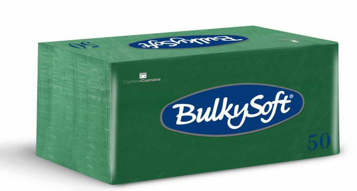 BulkySoft Table Top Servietten 100% Zellstoff, 2-lagig, 1/8-Falz, tannengrün