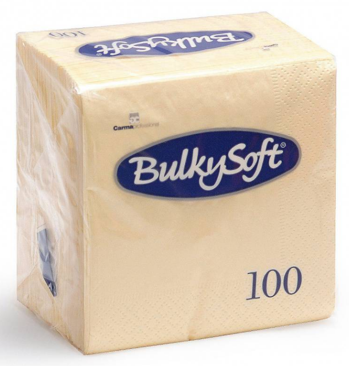 BulkySoft Table Top Servietten 100% Zellstoff, 2-lagig, 1/4-Falz, champagner