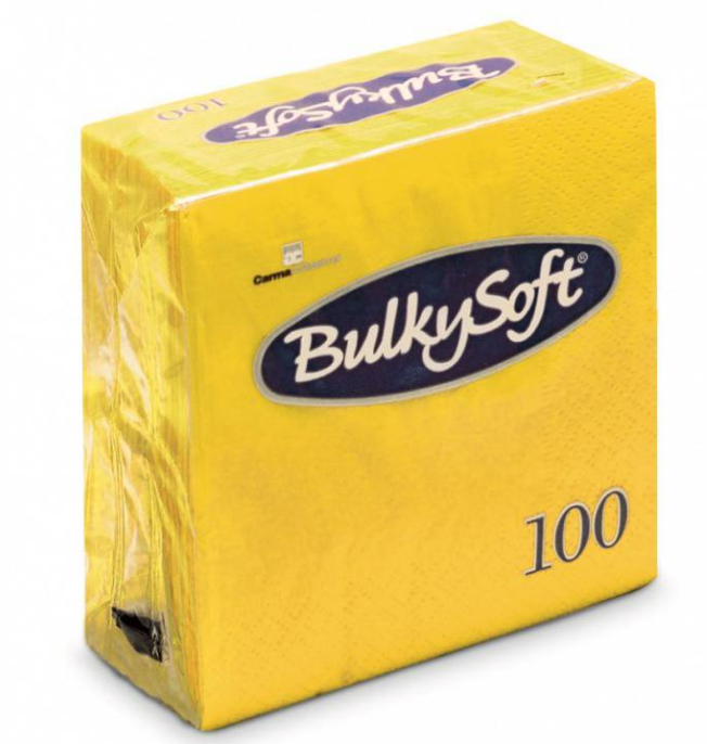 BulkySoft Table Top Servietten 100% Zellstoff, 2-lagig, 1/4-Falz, limone