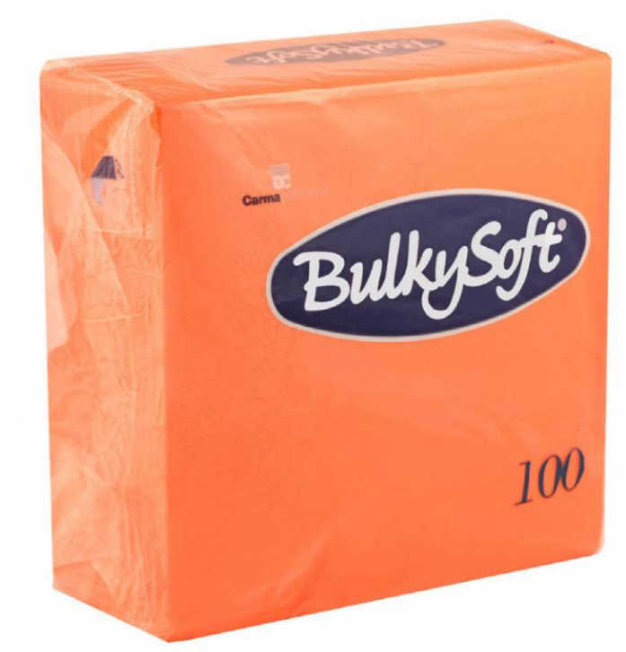 BulkySoft Table Top Servietten 100% Zellstoff, 2-lagig, 1/4-Falz, orange