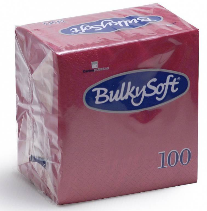 BulkySoft Table Top Servietten 100% Zellstoff, 2-lagig, 1/4-Falz, bordeaux