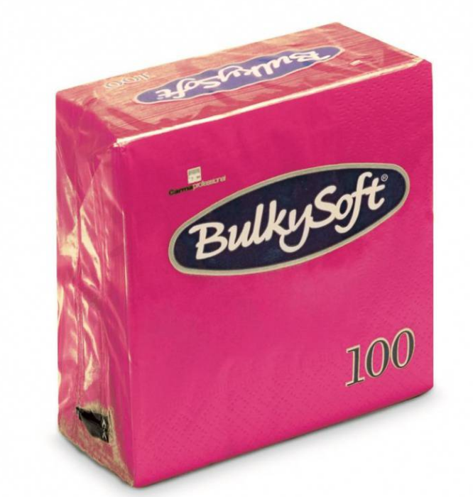 BulkySoft Table Top Servietten 100% Zellstoff, 2-lagig, 1/4-Falz, fuchsia