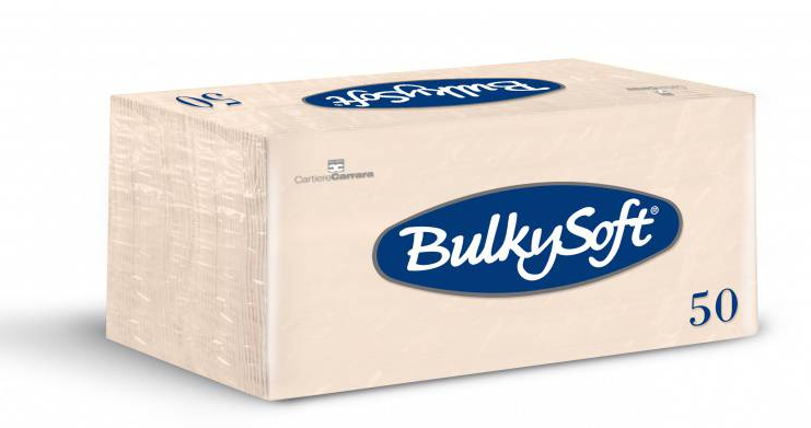 BulkySoft Table Top Servietten 100% Zellstoff, 2-lagig, 1/8-Falz, champagner