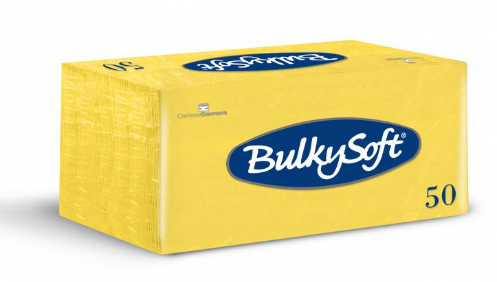 BulkySoft Table Top Servietten 100% Zellstoff, 2-lagig, 1/8-Falz, gelb
