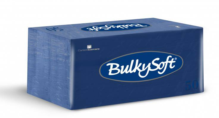 BulkySoft Table Top Servietten 100% Zellstoff, 2-lagig, 1/8-Falz, blau