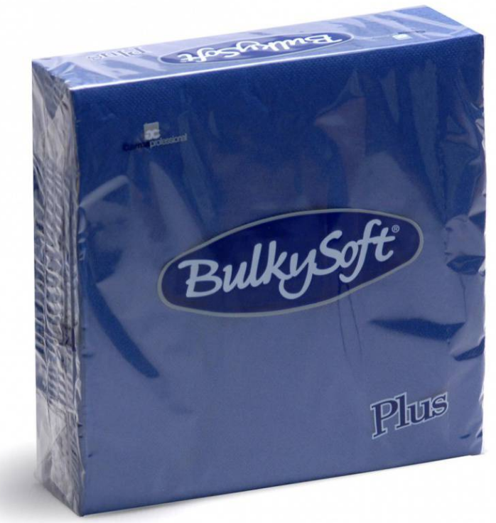 BulkySoft Table Top Servietten Plus Line 100% Zellstoff, 2-lagig, 1/4-Falz, blau