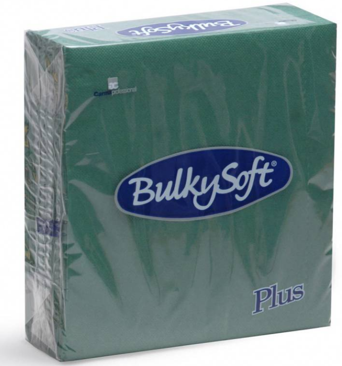 BulkySoft Table Top Servietten Plus Line 100% Zellstoff, 2-lagig, 1/4-Falz, tannengrün
