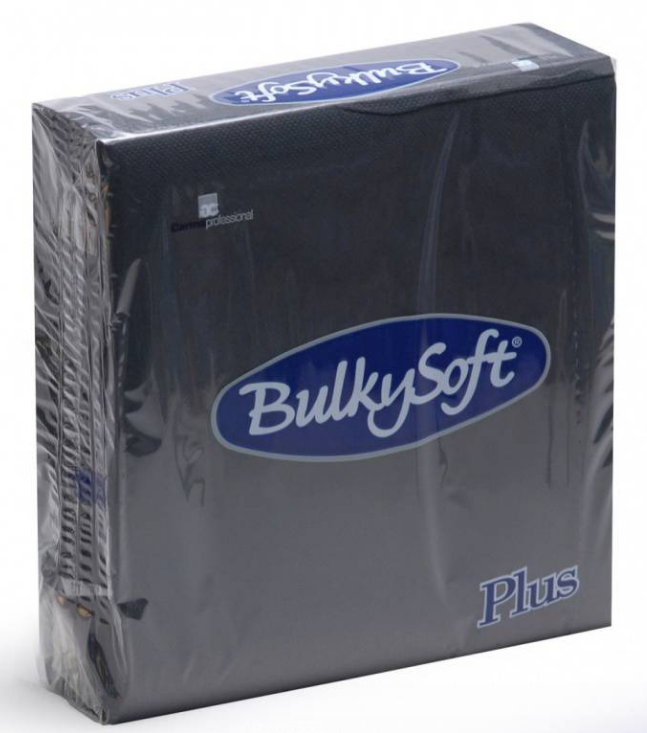BulkySoft Table Top Servietten Plus Line 100% Zellstoff, 2-lagig, 1/4-Falz, schwarz
