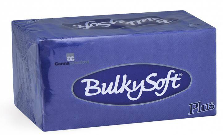 BulkySoft Table Top Servietten Plus Line 100% Zellstoff, 2-lagig, 1/8-Falz, blau