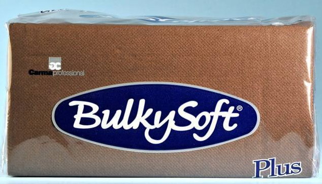 BulkySoft Table Top Servietten Plus Line 100% Zellstoff, 2-lagig, 1/8-Falz, braun