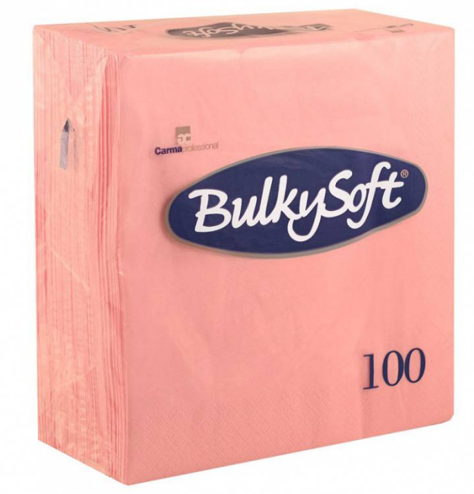 BulkySoft Table Top Servietten 100% Zellstoff, 3-lagig, 1/4-Falz, rosa