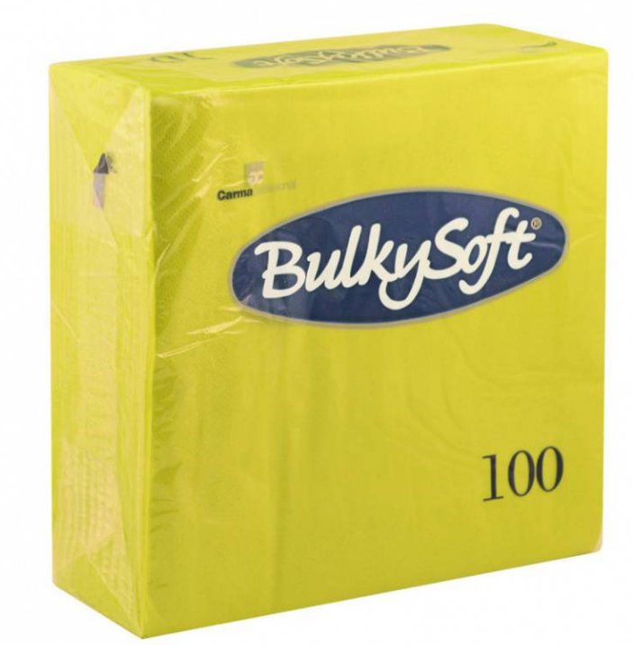 BulkySoft Table Top Servietten 100% Zellstoff, 3-lagig, 1/4-Falz, kiwi