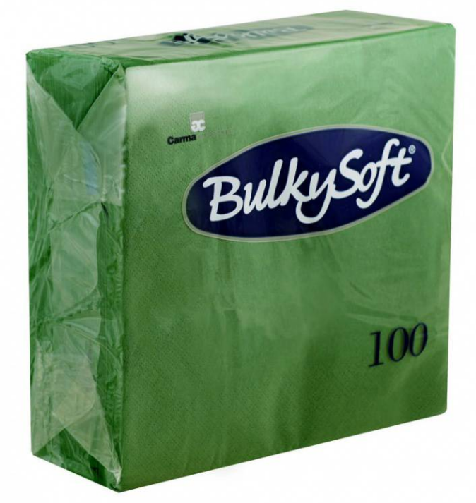 BulkySoft Table Top Servietten 100% Zellstoff, 3-lagig, 1/4-Falz, grün
