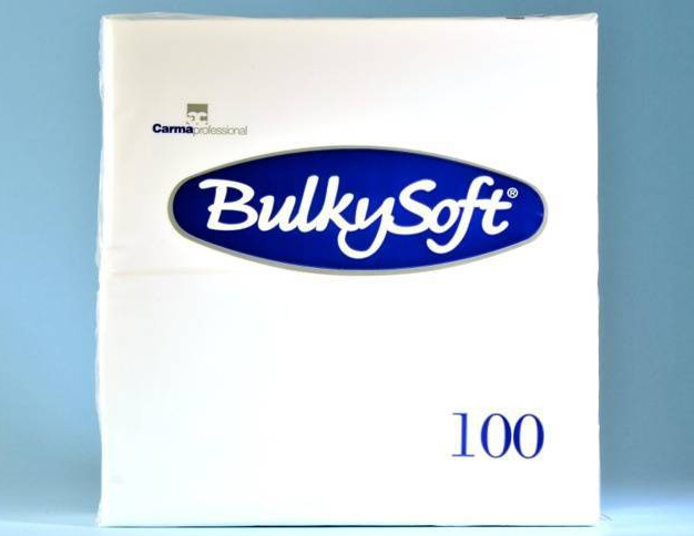 BulkySoft Table Top Servietten 100% Zellstoff, 2-lagig, 1/8-Falz, weiss