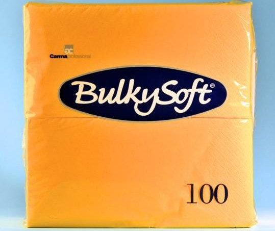 BulkySoft Table Top Servietten 100% Zellstoff, 3-lagig, 1/8-Falz, gelb