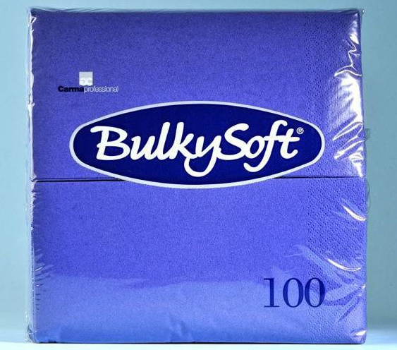 BulkySoft Table Top Servietten 100% Zellstoff, 3-lagig, 1/8-Falz, blau