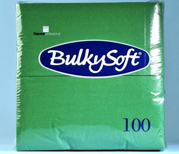BulkySoft Table Top Servietten 100% Zellstoff, 3-lagig, 1/8-Falz, tannengrün
