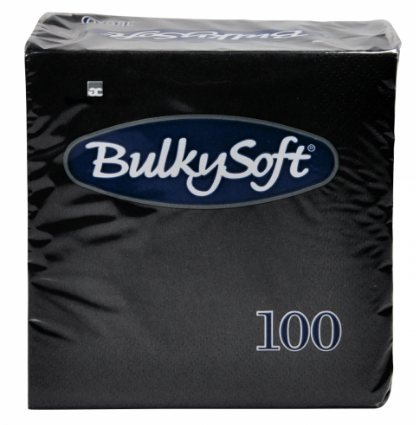 BulkySoft Table Top Servietten 100% Zellstoff, 3-lagig, 1/8-Falz, schwarz