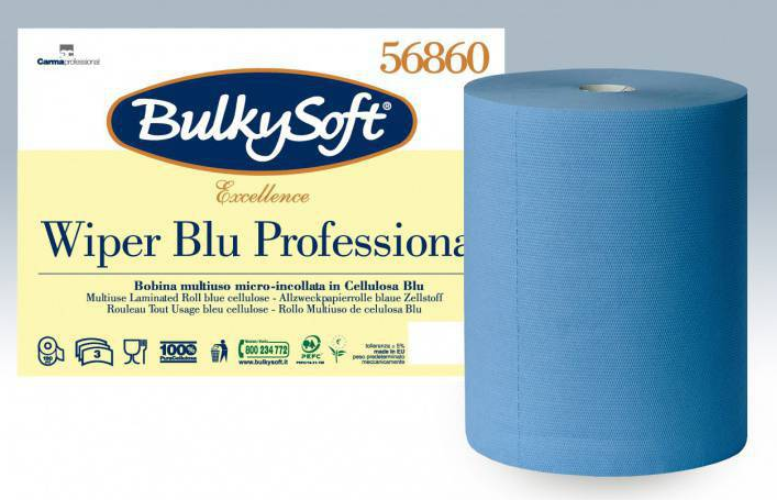 Maxi-Reinigungsrolle BulkySoft Blue Power 10,0% Zellstoff, 3-lagig