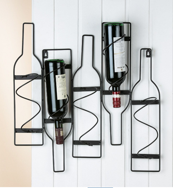 Metall Wand Weinflaschenhalter Vino 2er Set