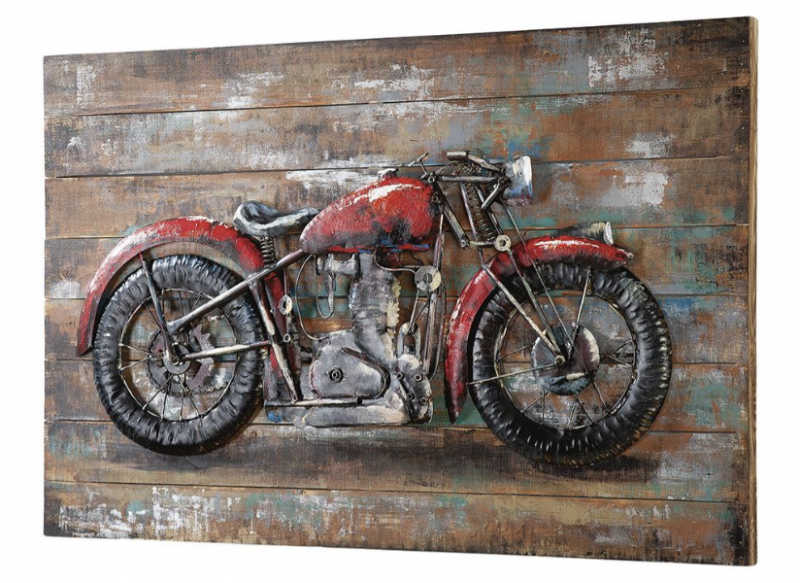 Gemälde Metall Art - Motorcycle