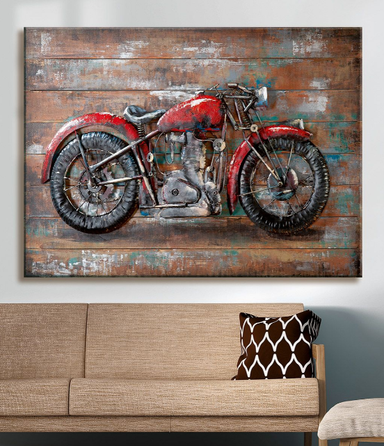 Gemälde Metall Art - Motorcycle