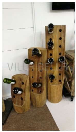 Flaschenhalter aus massivem Holz Big Tower für 18 Flaschen